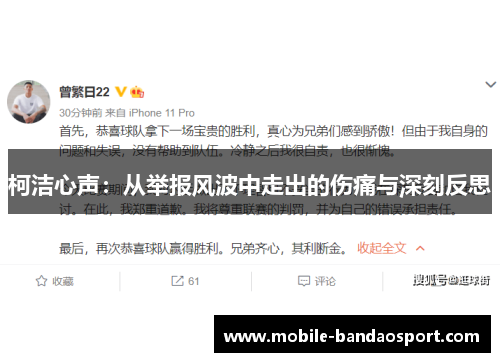 柯洁心声：从举报风波中走出的伤痛与深刻反思