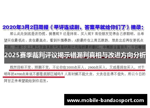 2025赛季裁判评议揭示错漏判真相与改进方向分析